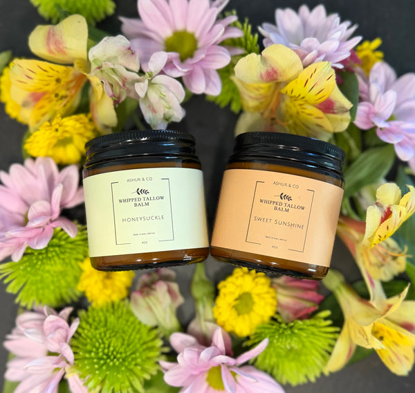 Spring Whipped Tallow Duo | Whipped Tallow Moisturizer with Jojoba Oil | Grass-Fed Natural Skin Balm